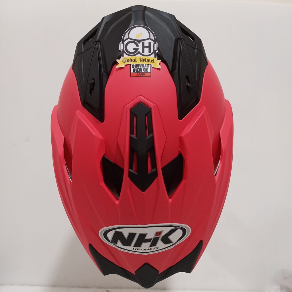 HELM HALF FACE NHK PREDATOR CRYPTON SOLID PINK MAGENTA DOFF DOUBLE VISOR