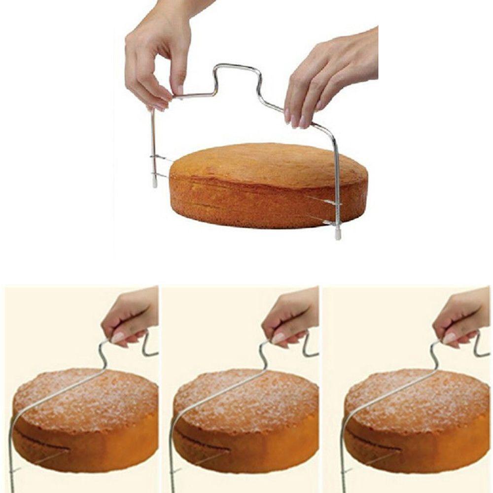 Solighter 2kawat Cake Slicer Hot Alat Dapur Profesional Trimmer Leveler