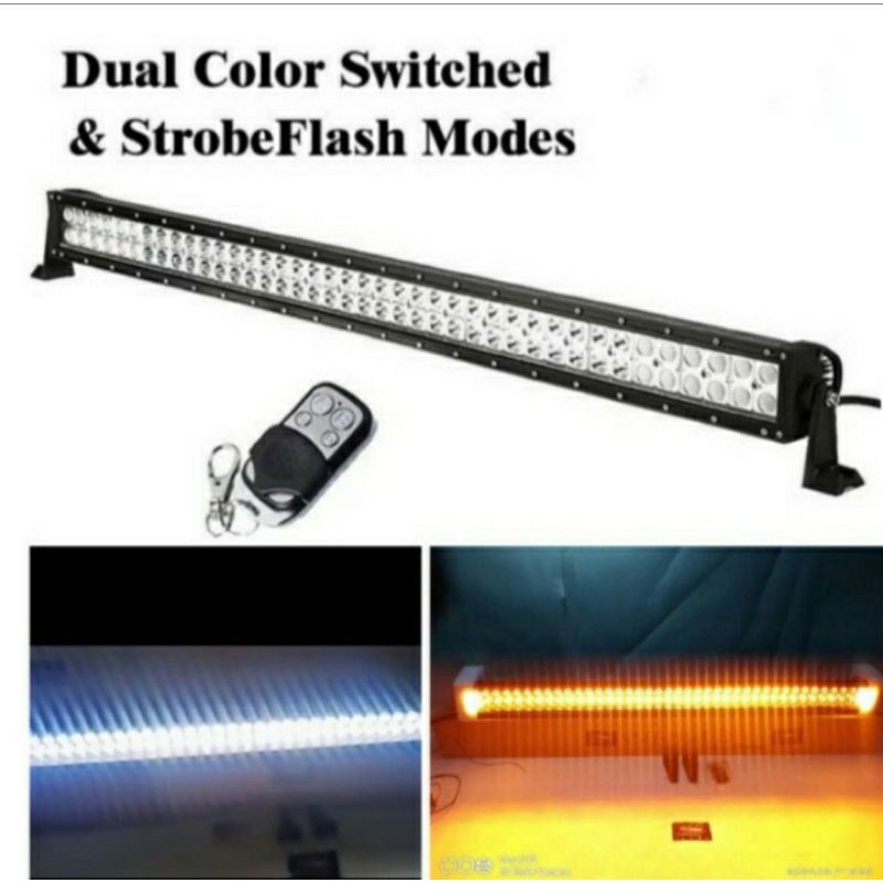 LAMPU LED BAR LGHIT BAR 240W 105 CM 2WARNA KUNING/PUTIH JEEP OFRUD