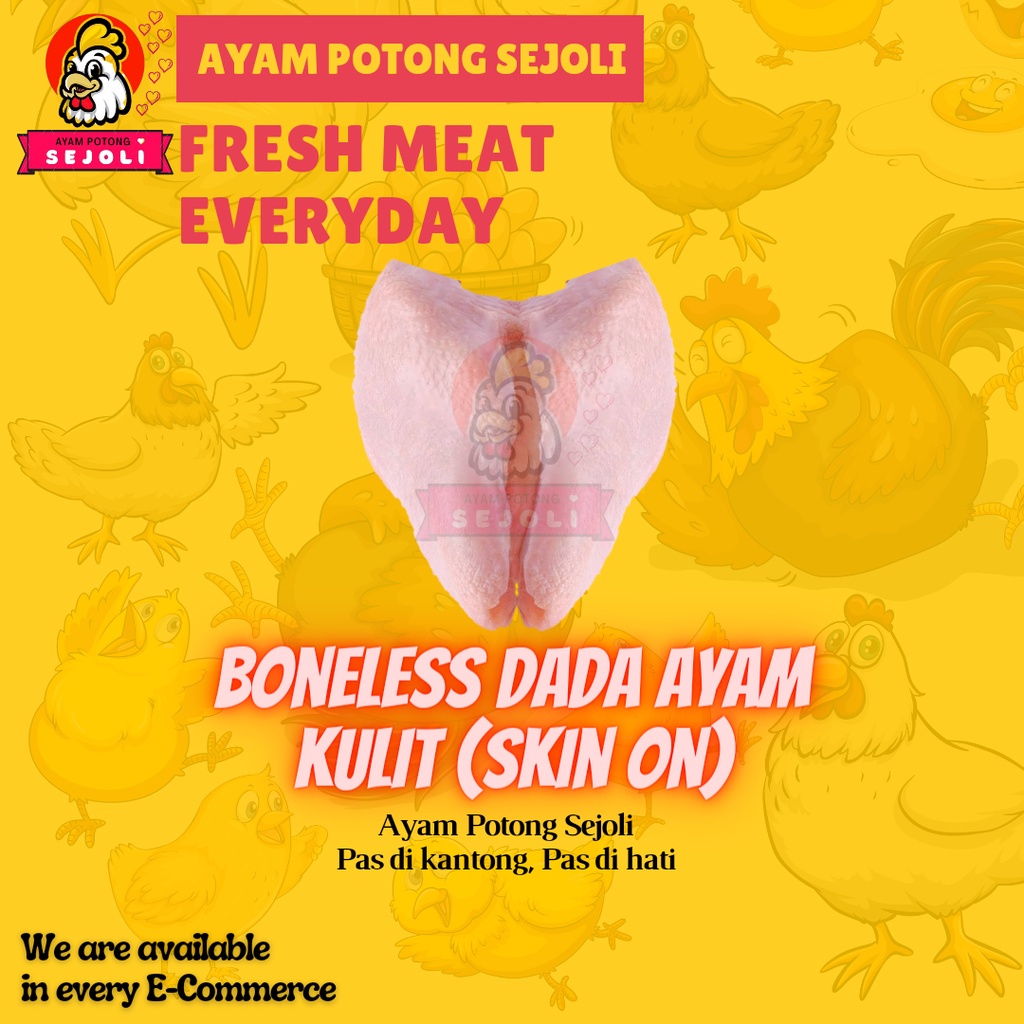 

Boneless Dada Kulit 1kg Fillet ayam negeri (boiler) Fresh/frozen Tanpa Tulang Fresh/Frozen