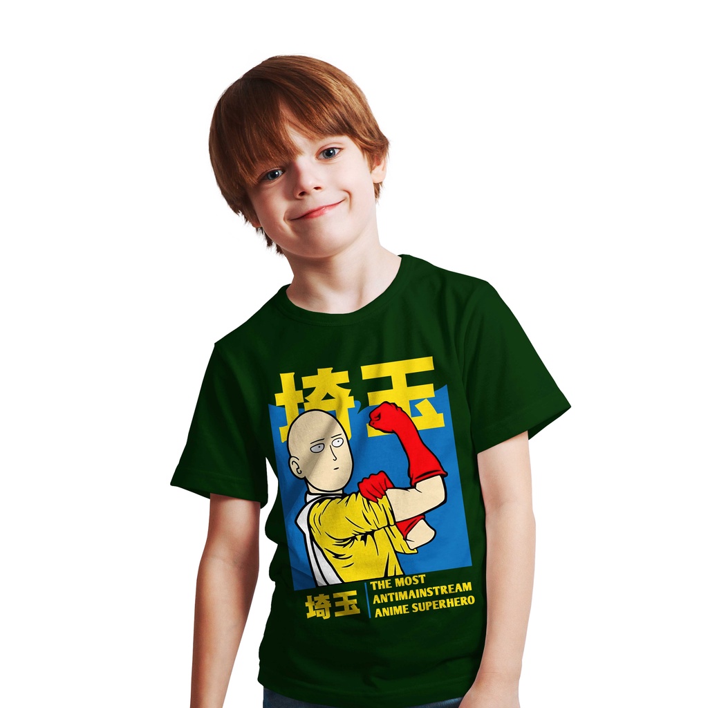 T-SHIRT KIDS ANIME LOGO HERO SAITAMA ONE PUNCH MAN ORIGINAL DISTRO