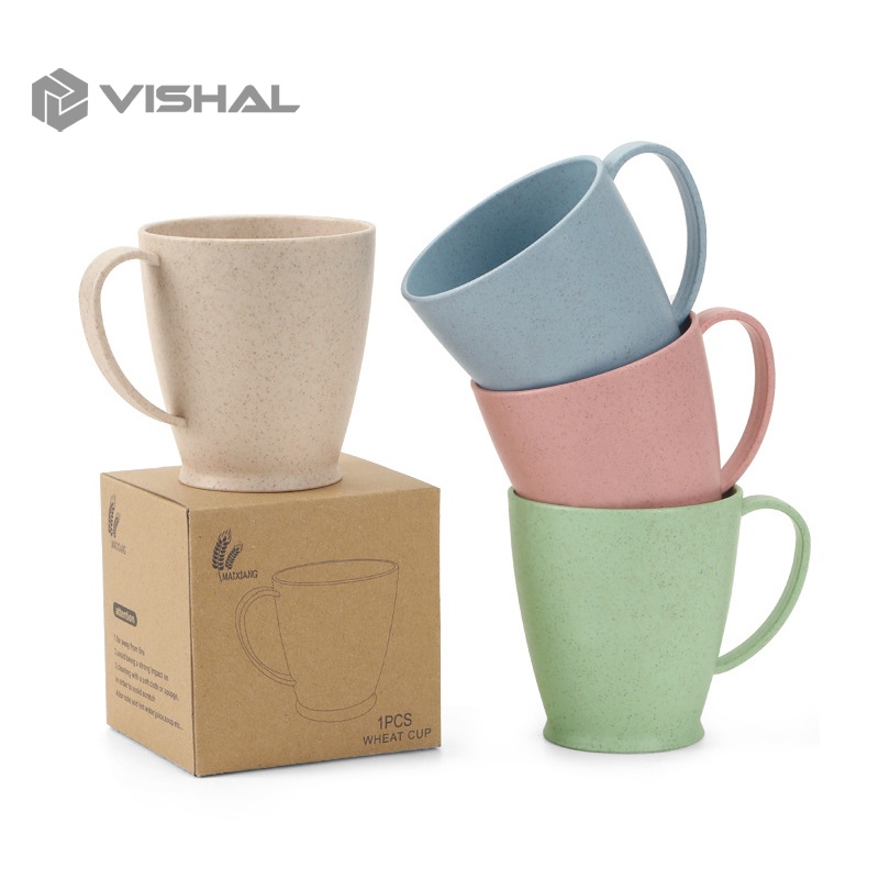 VISHAL Cangkir Gelas Wheat Straw | Food Grade Gelas Susu Jerami 6cm | BPA Free VS-57