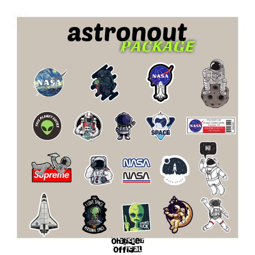 

STIKER AESTETIC PREMIUM ASTRONOUT SERIES STIKER WATERPROFT CASE HANDPHONE LAPTOP TUMBLR BUJO DECO