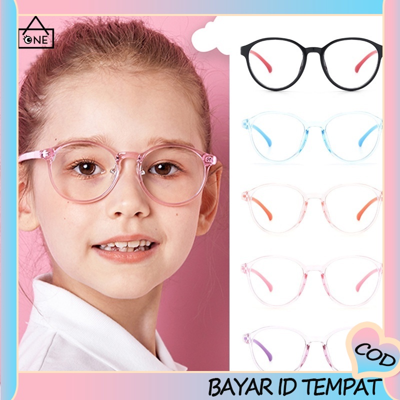 COD❤Anak UV400 Kacamata Hitam Unisex Frame Anti Radiasi Anti Biru Fashion Komputer  Flexible Frame A one