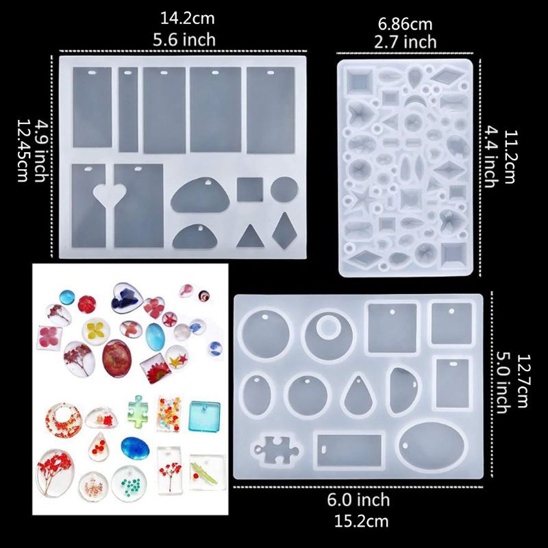 SIY  83Pcs/Set Crystal Epoxy Resin Mold Geometric Irregular Earrings Bracelet Pendant Casting Mould Handmade DIY Crafts Jewelry Making Tools