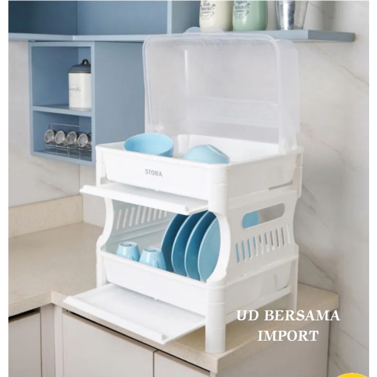 Rak Piring Plastik 2 Susun Dish Rack Krischef