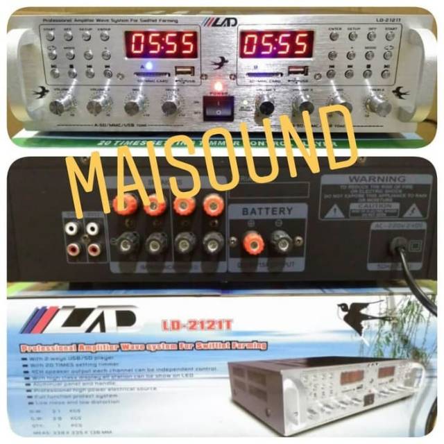 Ampli Amplifier Walet LAD LD 2121T USB Player amplifier LD 2121 T