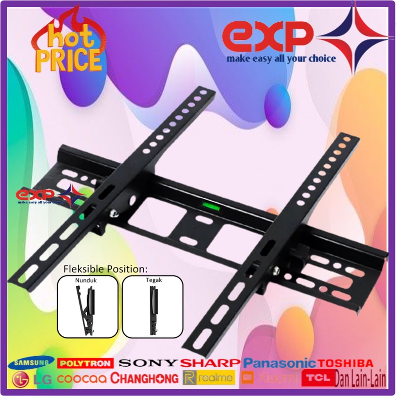 Garansi cocok!!! Bracket TV universal 42&quot; s/d 55&quot; Waterpas adjustable position-6