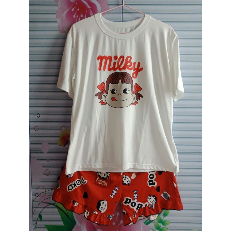 SET BAJU WANITA LENGAN PENDEK KAOS CELANA PENDEK PAKAIAN TIDUR IMPORT SETELAN PIYAMA BAJU TIDUR SET