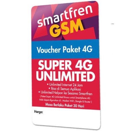 Inject Smartfren Unlimited Super 4g Fup 1gb Per Hari Isi Ulang Top Up Injek Shopee Indonesia