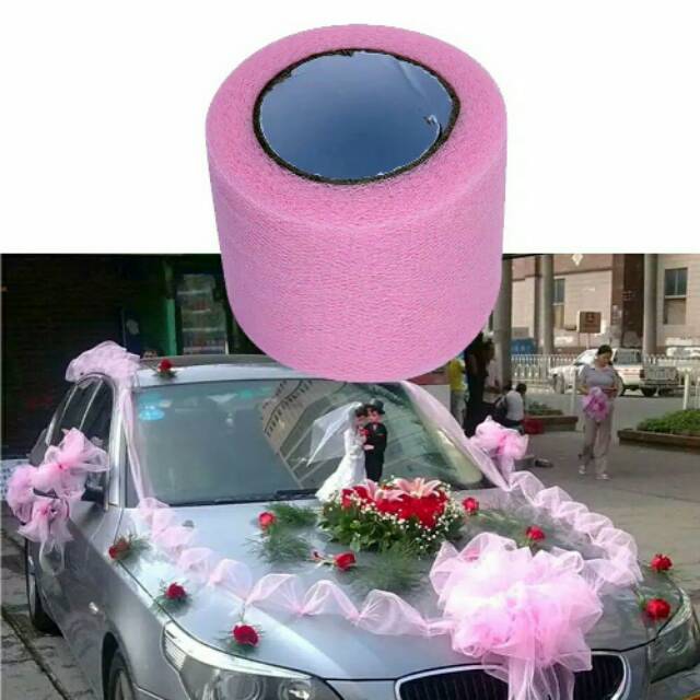 Kain Tulle untuk Dekorasi Mobil Pengantin DIY - Hiasan Gaun Pakaian Pesta Pernikahan, dll