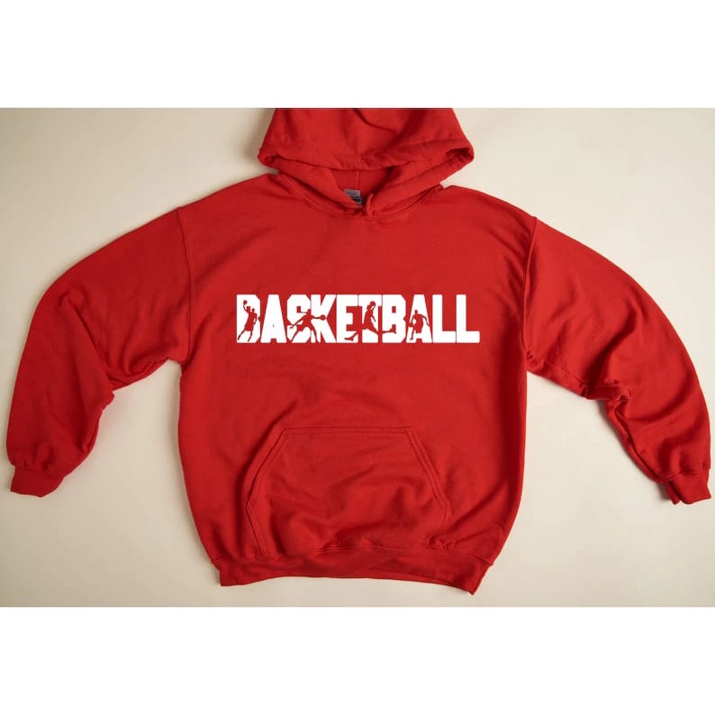 HOODIE UNISEX BASKETBALL TEXT ART - JUMPER KEKINIAN TEBAL PREMIUM