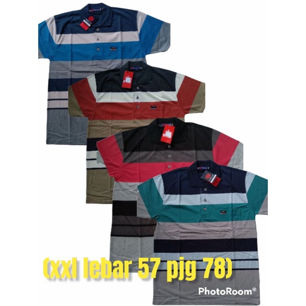 Kaos Kerah Pria Dewasa Motif Afada Saku Lengan Pendek Jumbo xxl
