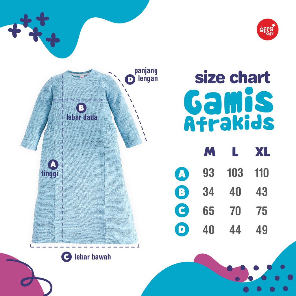 Gamis Anak Muslim AFRAKIDS GA004, GA005 ( Pink &amp; Biru) Bahan Adem, Cocok Untuk Anak