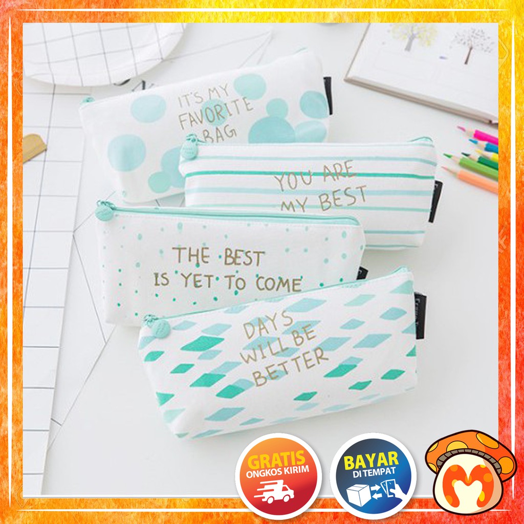 

FYG OSM TEMPAT PENSIL CASE ELEGANT BIRU TOSCA / KOTAK STATIONARY ANAK SEKOLAH REMAJA