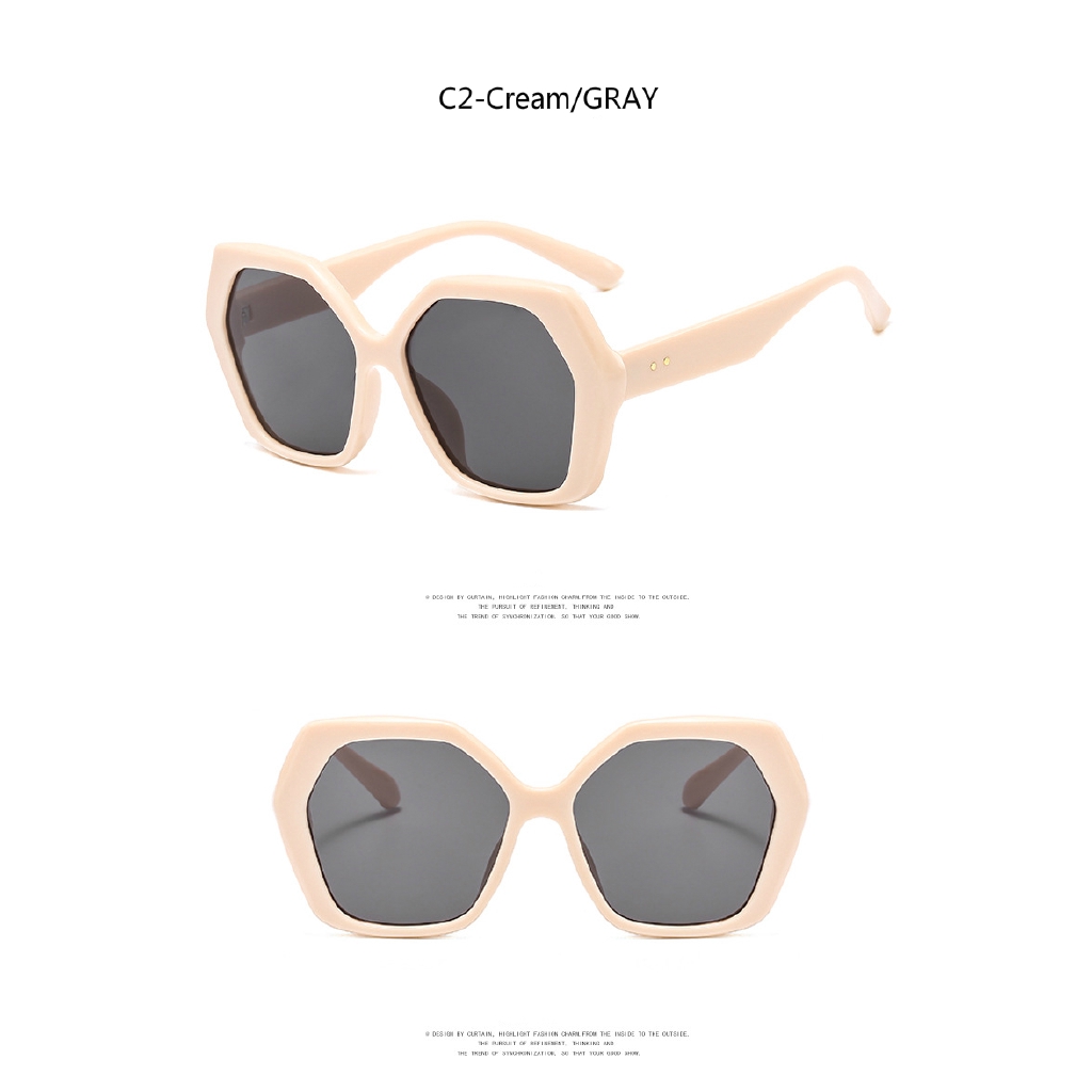 Fashion polygon trend big frame thick side sunglasses for men and women