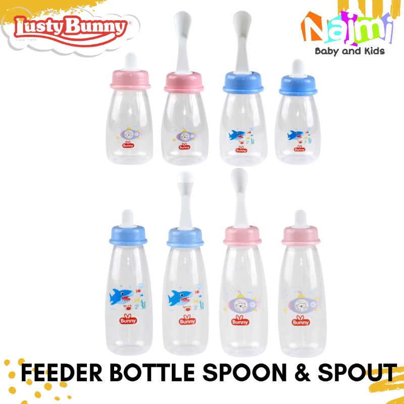 LUSTYBUNNY Squeeze Feeder Spoon And Spout 125ml 250ml / Botol Sendok Makan Bayi