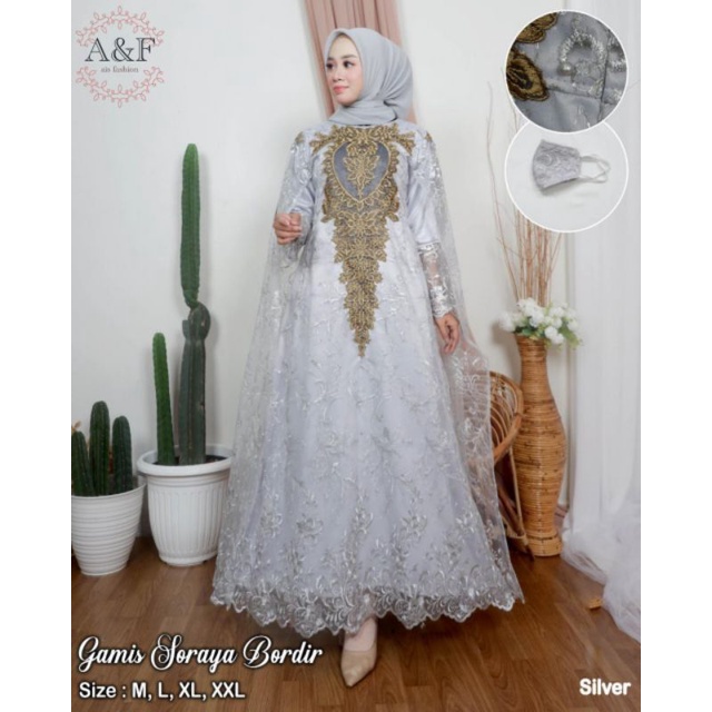 (GROSIR_KEBAYA_TANAH_ABANG)  GAMIS SORAYA BORDIR
