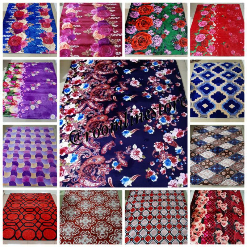 Karpet Malaysia Ukuran 190 X 220 / Dekorasi Murah / karpet Ambal Empuk Busa Murah [COD Rumah Tangga]