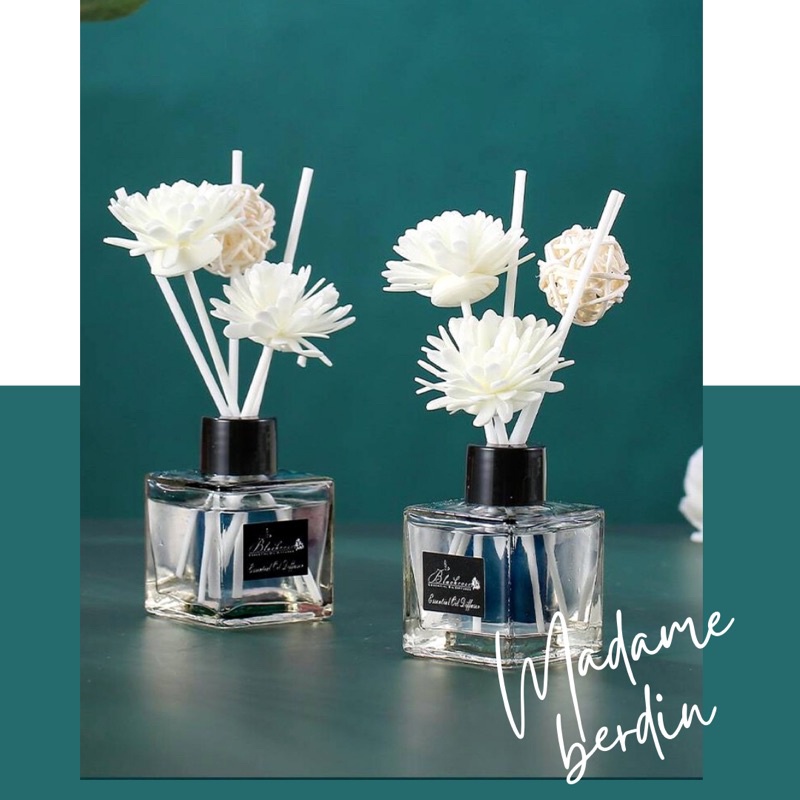 REED DIFFUSER AROMATHERAPY WITH RATTAN STICKS BALL | Aromatherapy Oil Diffuser | Pengharum Ruangan Rotan | Reed Diffuser Blackrose Tutup Hitam