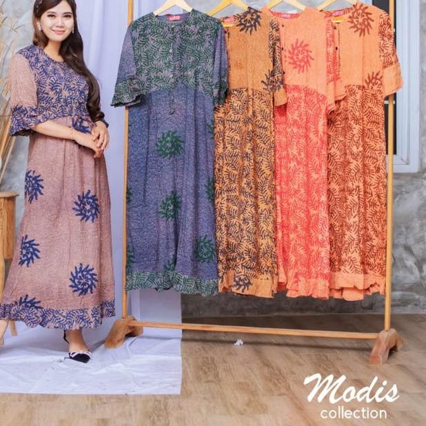 daster maura batik cap | daster busui lengan panjang | bisa daster | daster | daster kancing depan |