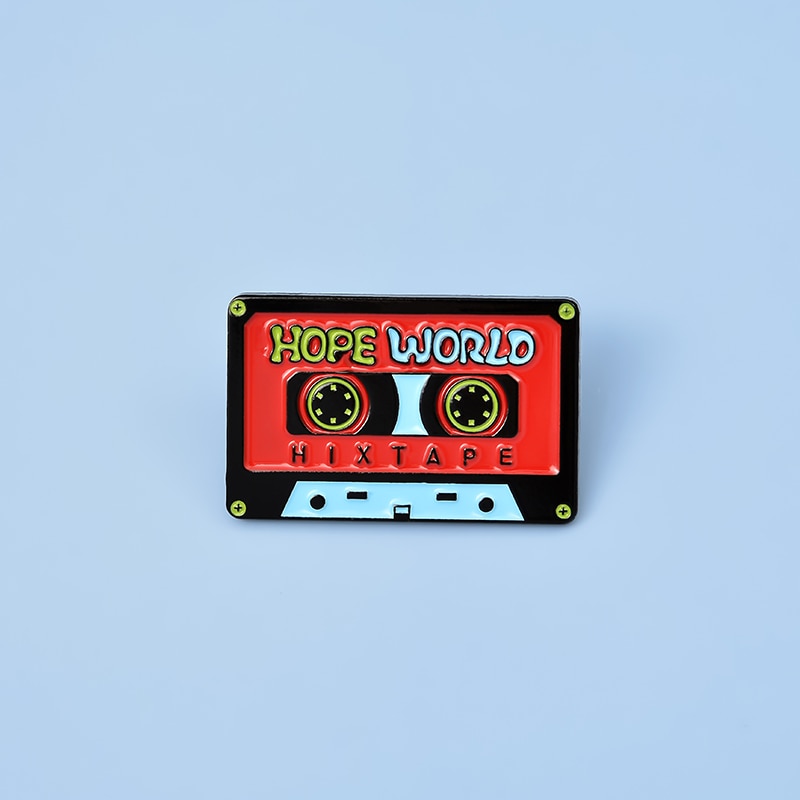 Bros pin Enamel Bentuk Kotak Musik MP3 Player / Radio / CD / Jukebox / Phonograph