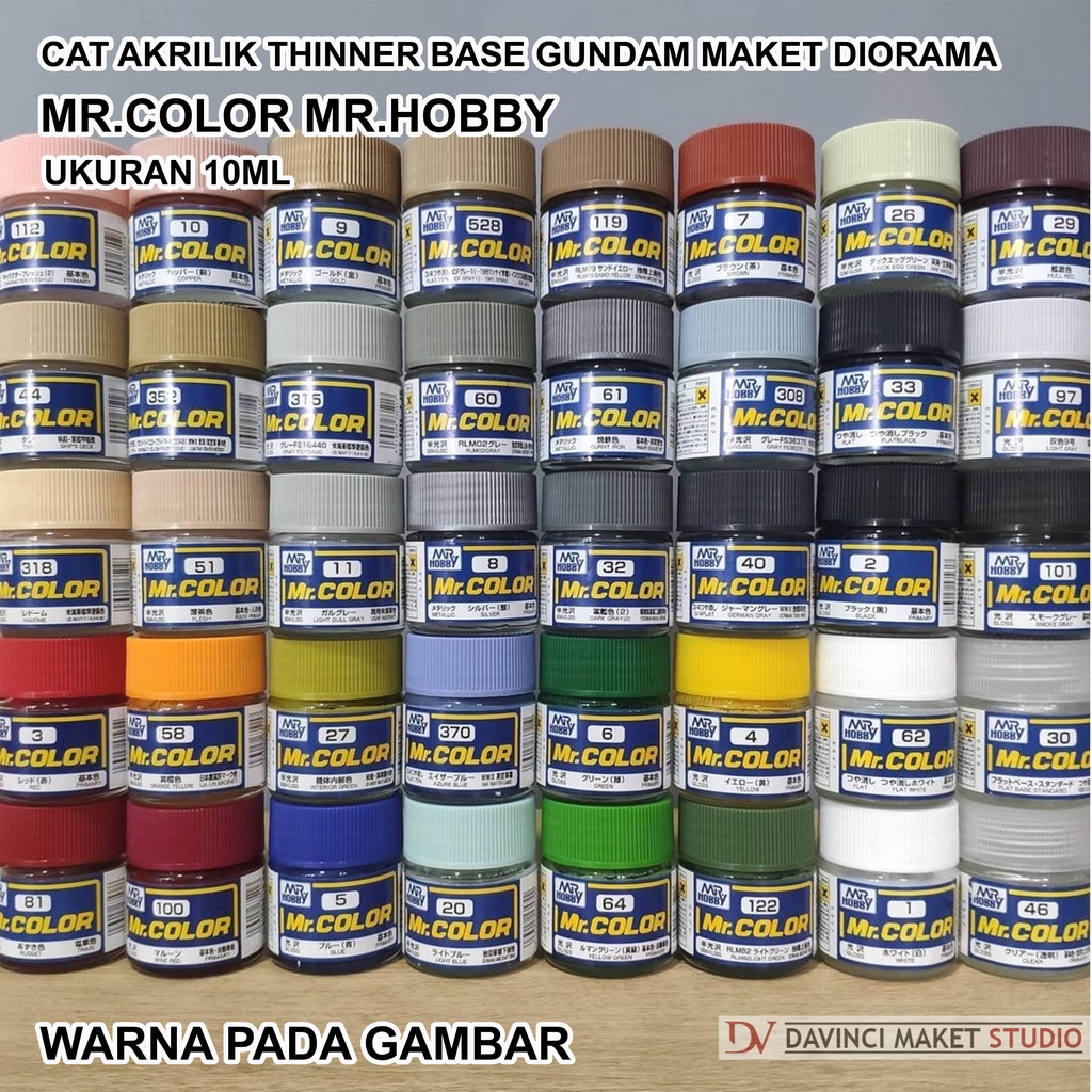 

MR COLOR MR HOBBIES Cat Gundam Diecast Miniatur Diorama - Acrylic PVC ABS Thinnerbase Basic Color 10ml