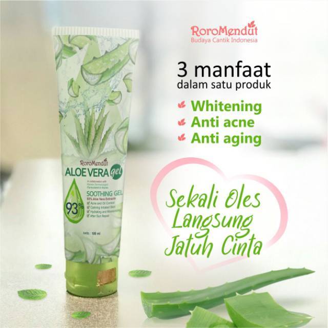 Roro Mendut Aloevera Gel 93 Non Alkohol Shopee Indonesia