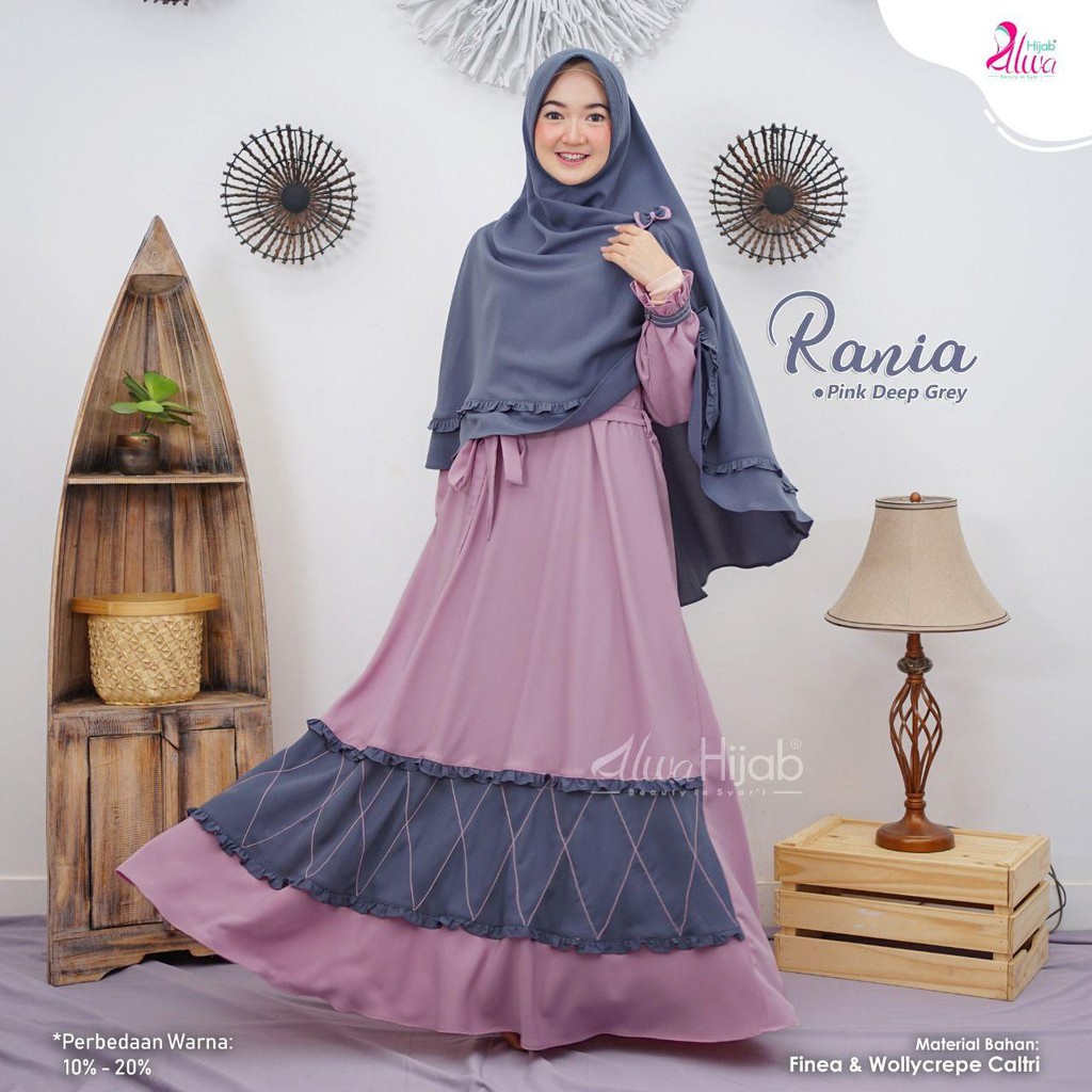 GAMIS RANIA 1 SET KHIMAR || ALWA HIJAB