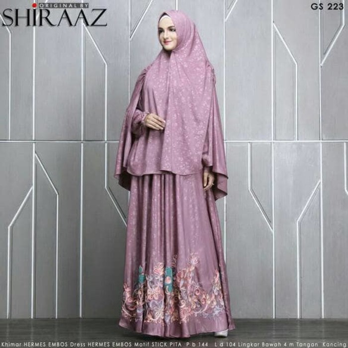 gamis hermes emboss motif premium