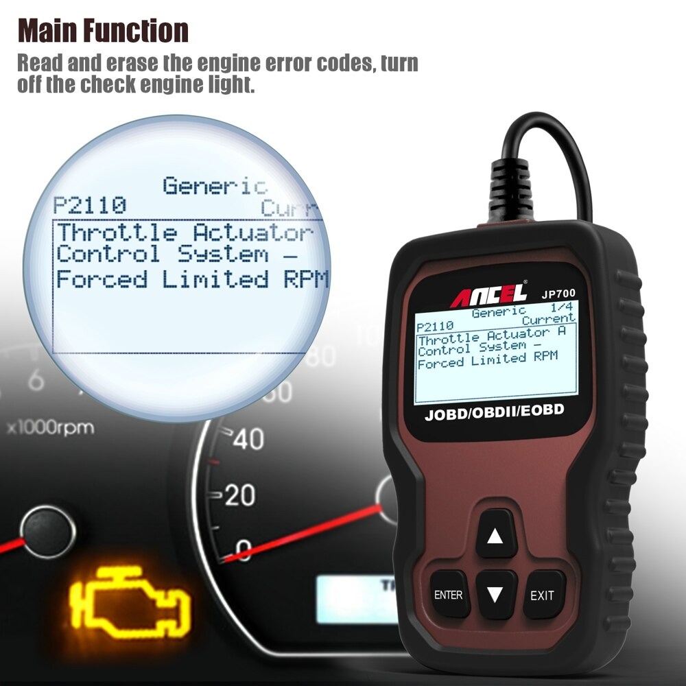 Ancel JP700 JOBD OBD2 Scanner Mobil Jepang Toyota Nissan Honda Mazda Car Diganostic