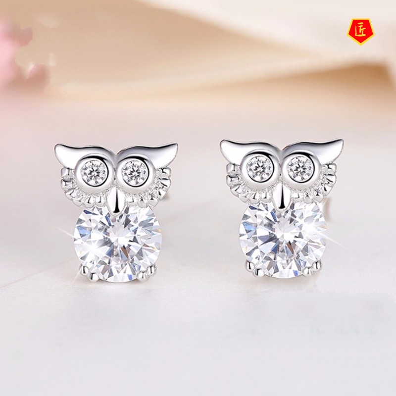 [Ready Stock]Elegance Vintage Owl Stud Earrings for Women