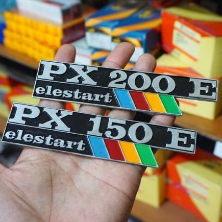 Emblem Elestart 150 dan 200 Vespa Px Excel Exclusive Spartan Model Tempel