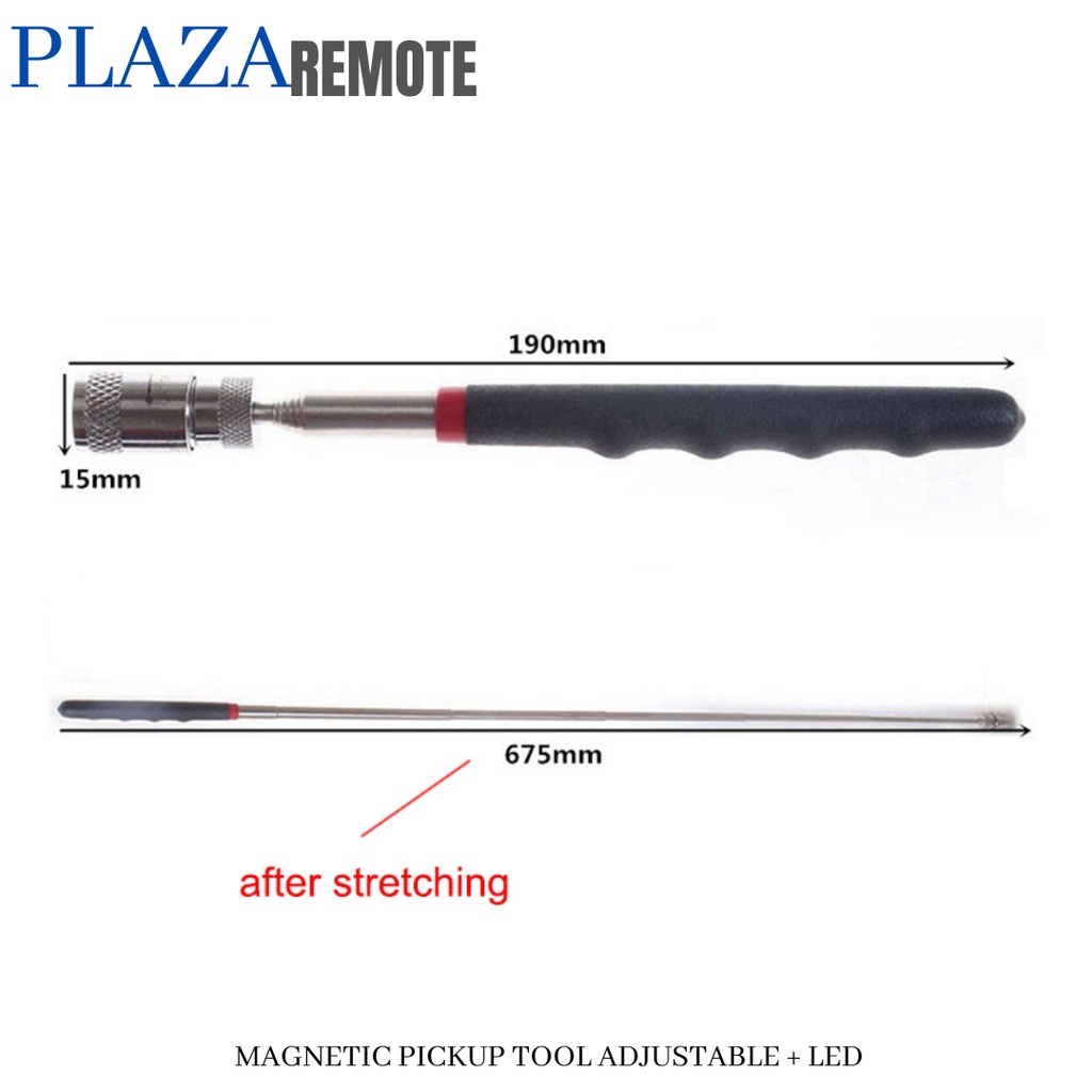 TONGKAT MAGNETIC PICKUP TOOL STIK LED TELESCOPIC MAGNET 8LB