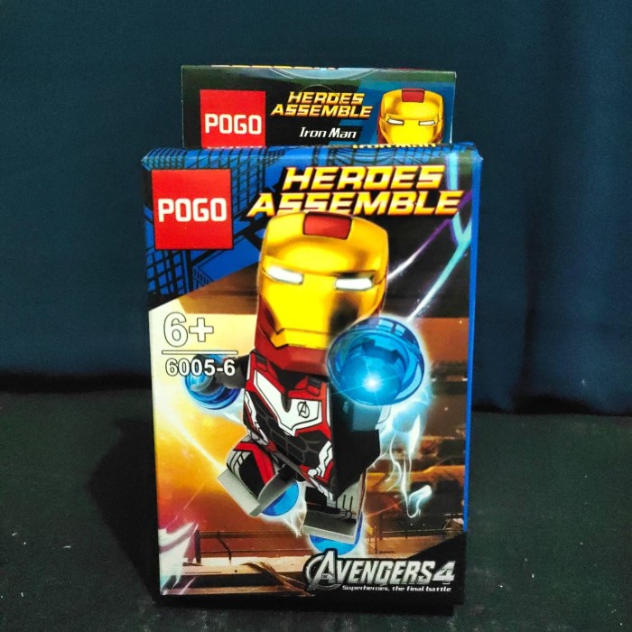 Minifigure Lego Brick POGO HEROES ASSEMBLE IRON MAN SY 60056