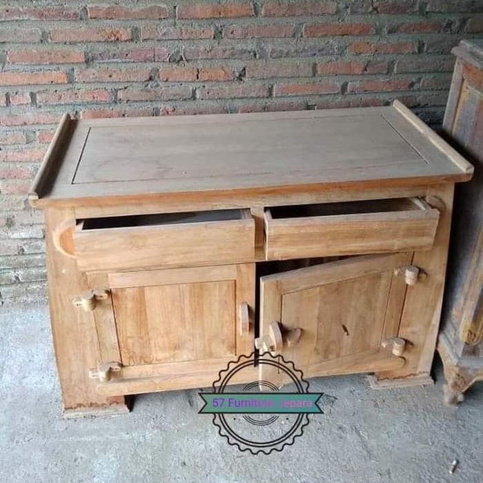 Meja tv/ bufet kayu jati mentahan