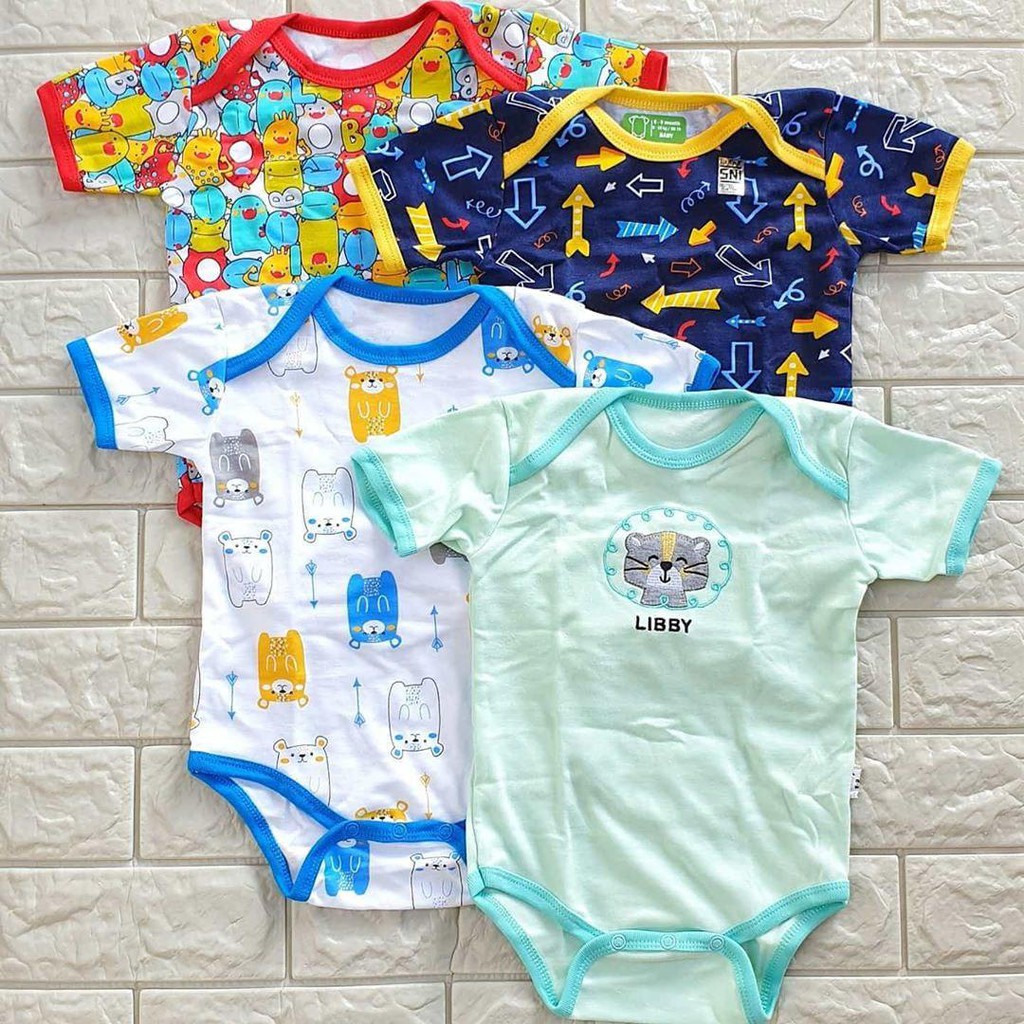 PROMO Libby  Baby  Jumper Segitiga 1PAK ISI 4 Baju  Jumper 