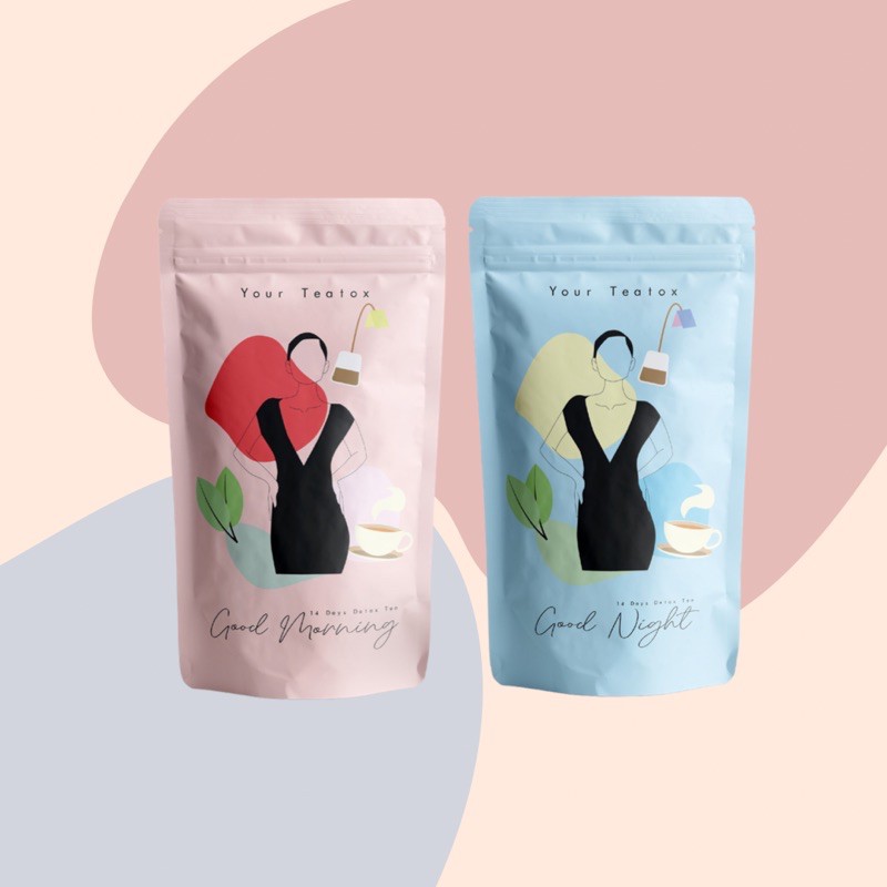 DETOX TEA teh herbal by Your teatox paket pagi & malam
