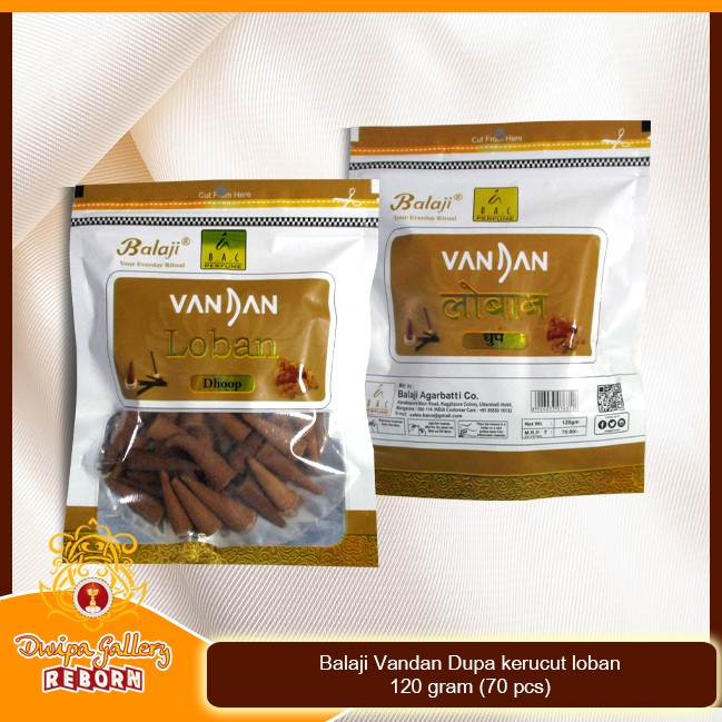 Dupa/ Hio wangi Balaji Vandan Dupa kerucut loban 120 gram (70 pcs)