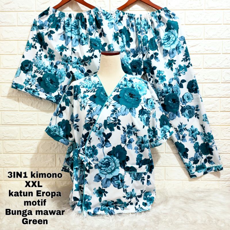 Piyama Kimono 3in1 Jumbo motif Bunga