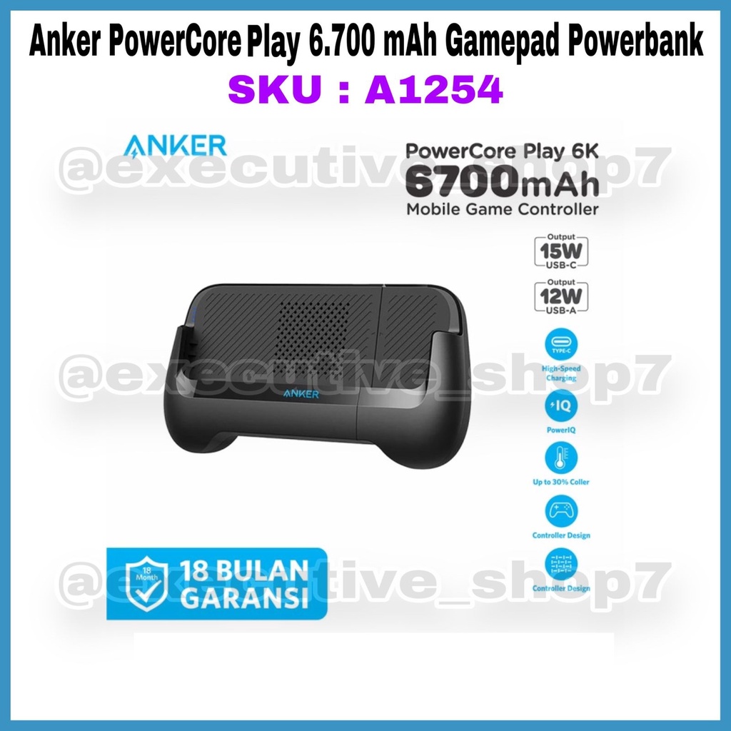 Anker PowerCore Play 6.700 mAh Gamepad Powerbank - SKU : A1254