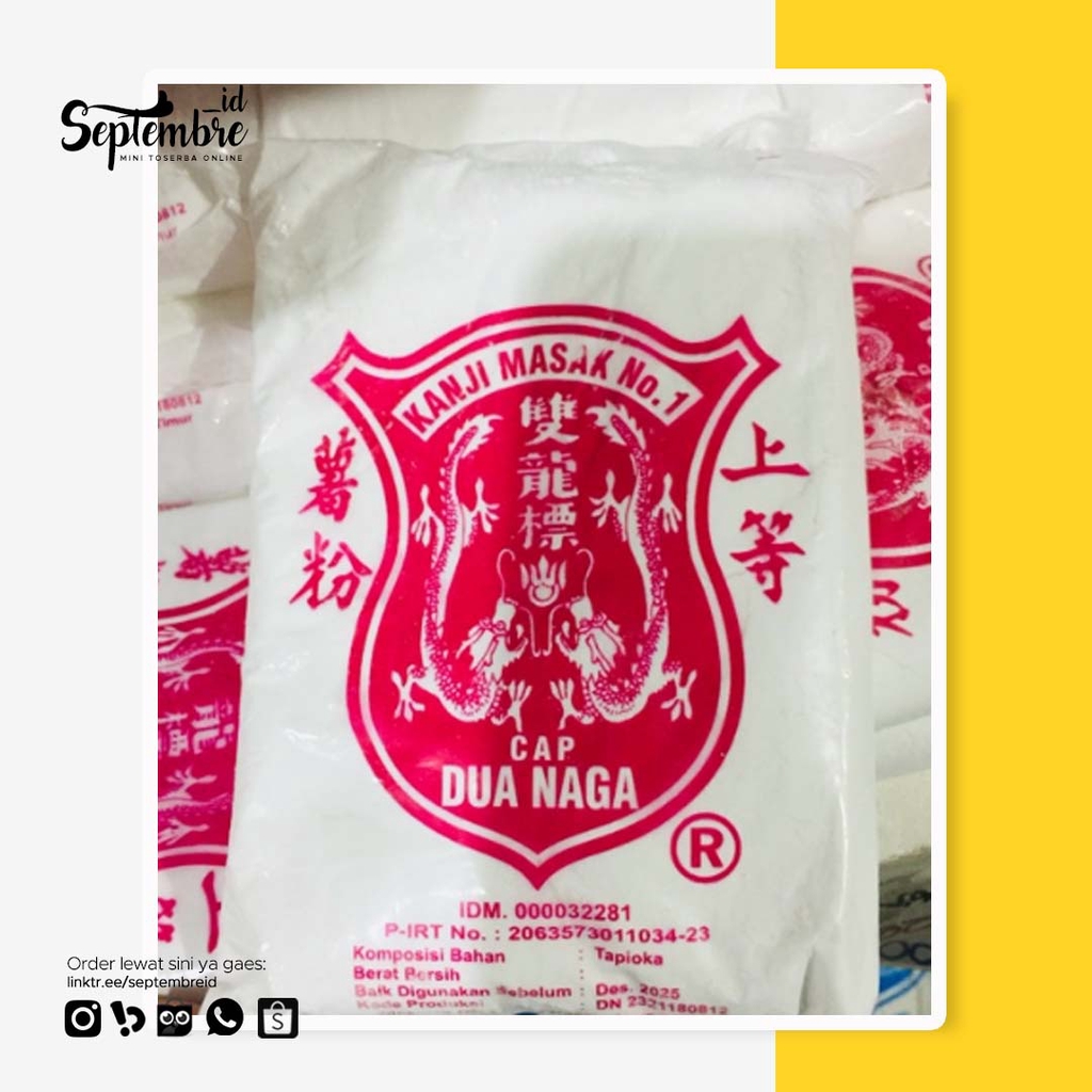 Tepung Kanji Tepung Tapioka Cap Dua Naga 200 Gram Kanji Masak