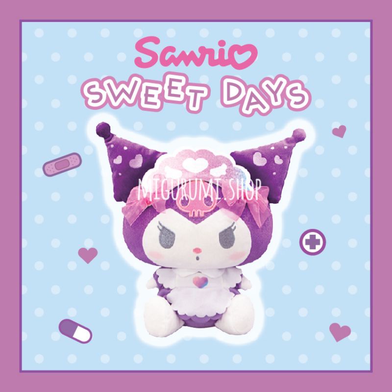 Sanrio - Kuromi Sweet Days NEW ORI IMPOR JEPANG 30CM Boneka Kostum Maid Nurse Suster Mainan Anak Tor