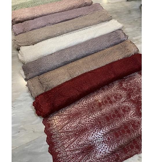 Serbuuuu.. Bahan Kain Kebaya Brukat Brokat Tile Bordir Premium Elisaab New Series Warna Hijau Sage G