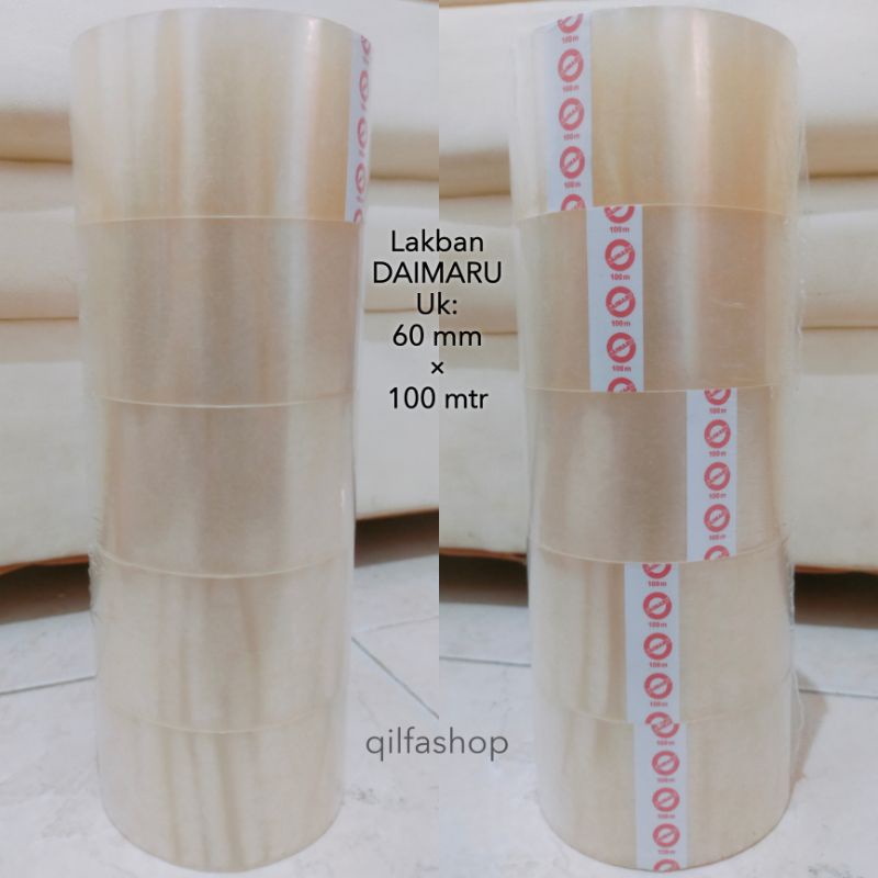 Lakban DAIMARU Bening 60 mm × 100 meter | Isolasi Berkualitas Original Daimaru Tape OPP Tape