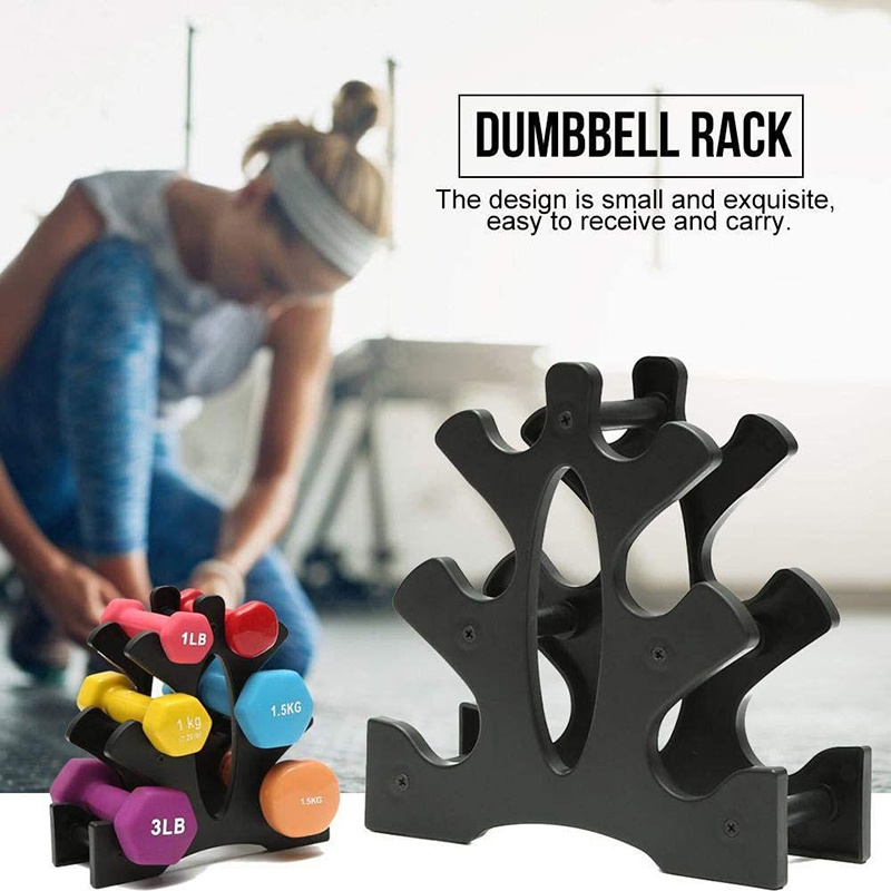 Holder Dumbell 3 Tingkat Stand Dumbell Home Gym Rak Barbel Dumbbell Rack Penyimpanan Dumbell Untuk Gym/Rumah