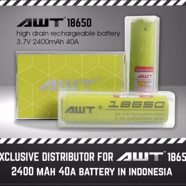 BATERAI VAPEE 18650 AWT HIJAU ORIGINAL ISI 1