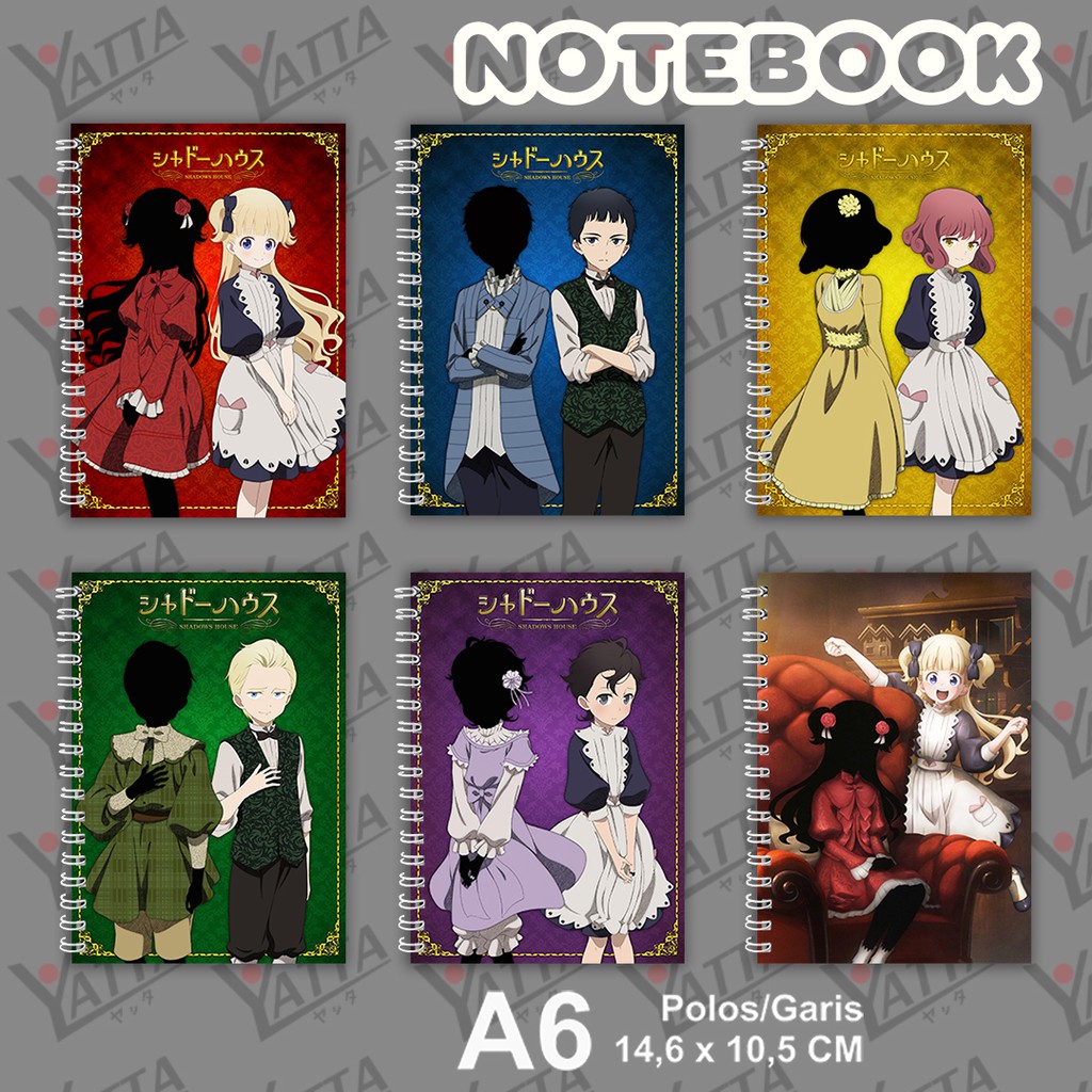 

Notebook Anime Ukuran A6 10,5 cm x 14,8 cm Shadow House YOTAKUSHOP