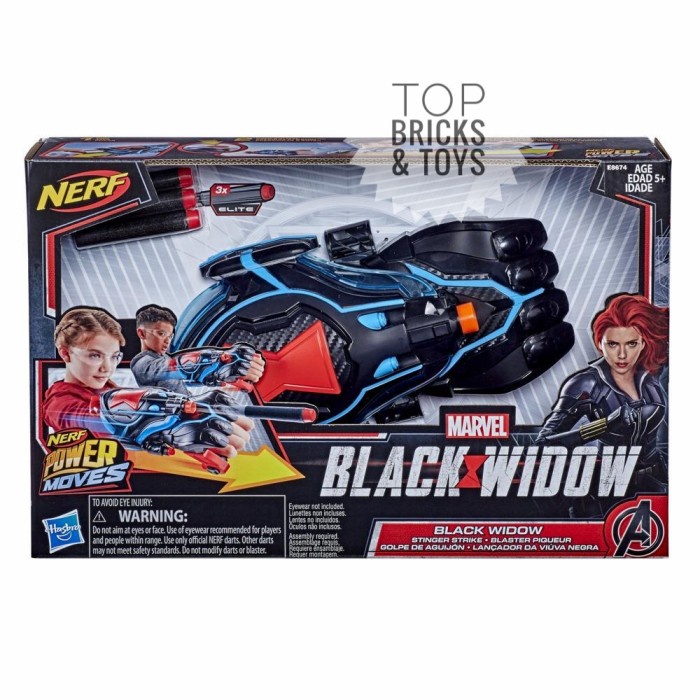 HASBRO Nerf Power Moves Marvel Black Widow Stinger Strike