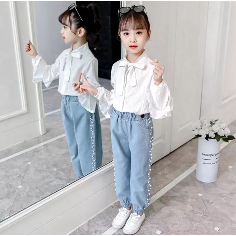 celana jeans anak mutiara/celana jeans anak perempuan untuk usia 2 thn-14 thn